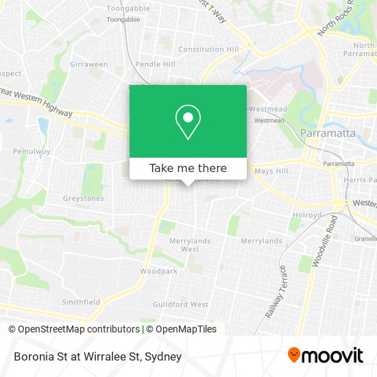 Boronia St at Wirralee St map