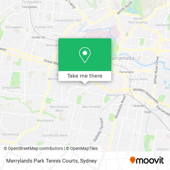 Mapa Merrylands Park Tennis Courts