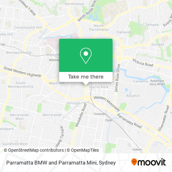 Parramatta BMW and Parramatta Mini map