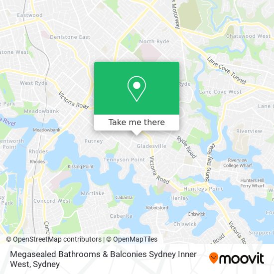 Mapa Megasealed Bathrooms & Balconies Sydney Inner West