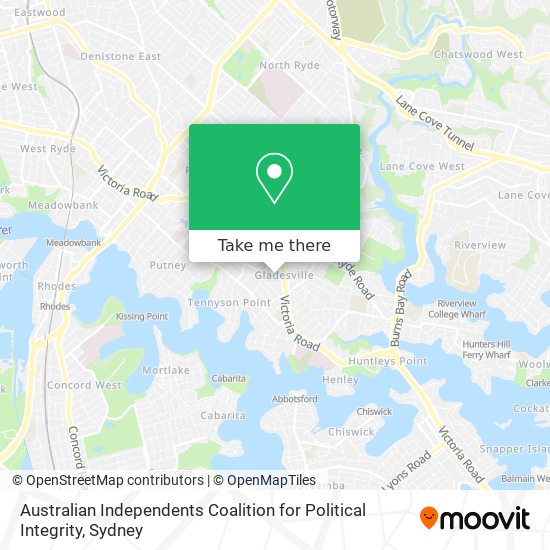 Australian Independents Coalition for Political Integrity map