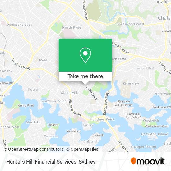 Hunters Hill Financial Services map