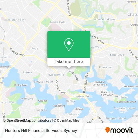 Mapa Hunters Hill Financial Services