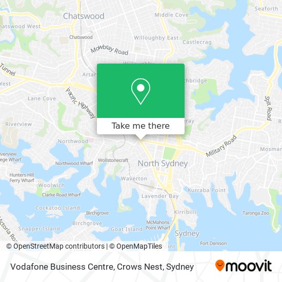 Mapa Vodafone Business Centre, Crows Nest