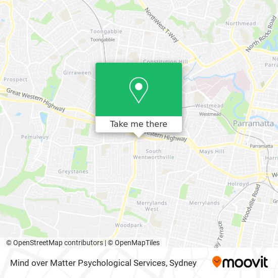 Mind over Matter Psychological Services map