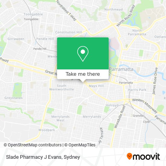 Mapa Slade Pharmacy J Evans