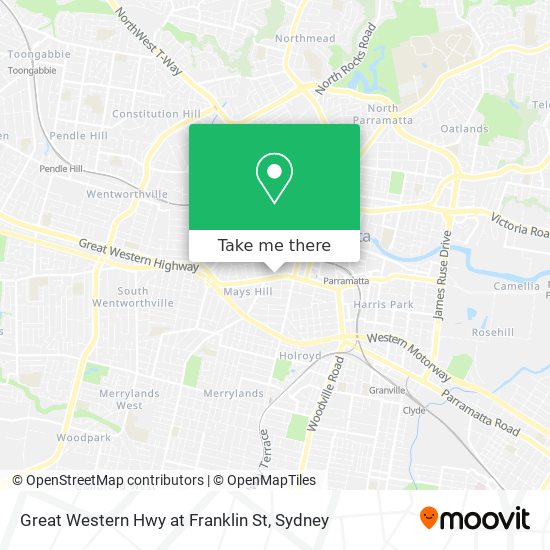 Great Western Hwy at Franklin St map