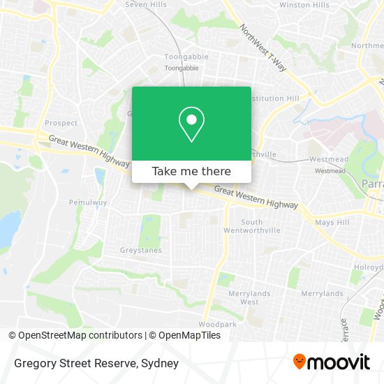 Mapa Gregory Street Reserve