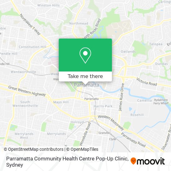 Parramatta Community Health Centre Pop-Up Clinic map