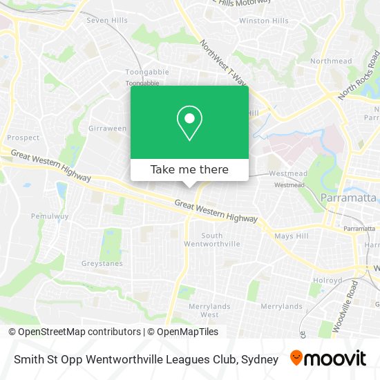 Smith St Opp Wentworthville Leagues Club map
