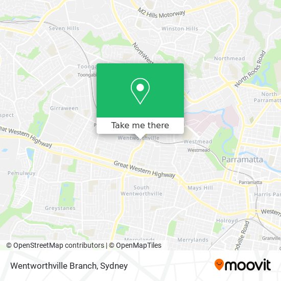 Wentworthville Branch map