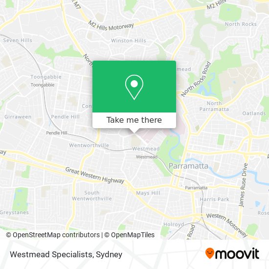 Westmead Specialists map