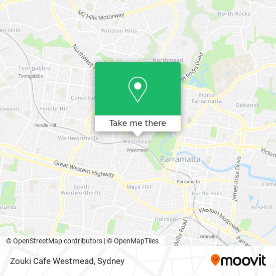 Mapa Zouki Cafe Westmead