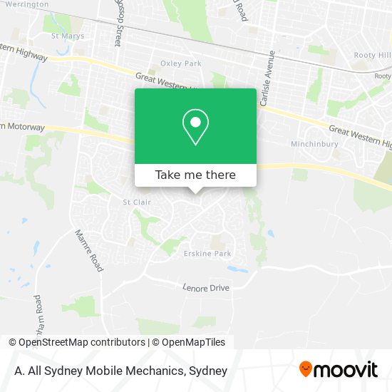 Mapa A. All Sydney Mobile Mechanics