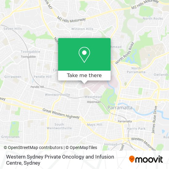 Mapa Western Sydney Private Oncology and Infusion Centre