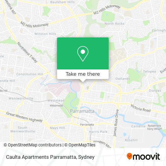 Mapa Caulta Apartments Parramatta