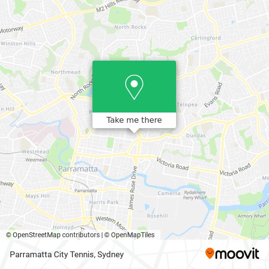 Parramatta City Tennis map