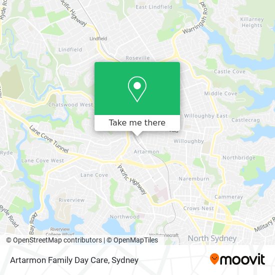 Mapa Artarmon Family Day Care