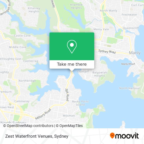 Zest Waterfront Venues map