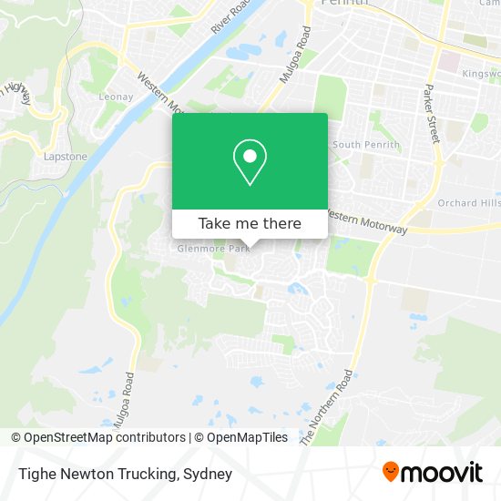 Mapa Tighe Newton Trucking