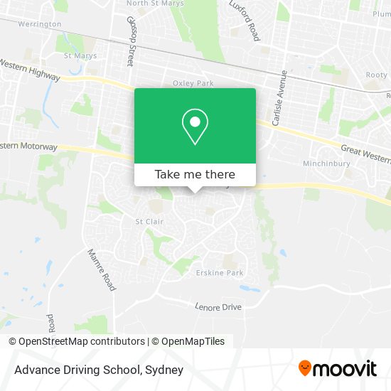 Mapa Advance Driving School