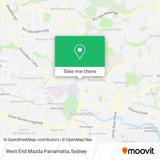 Mapa West End Mazda Parramatta