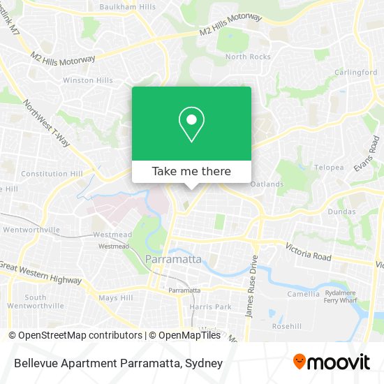 Mapa Bellevue Apartment Parramatta