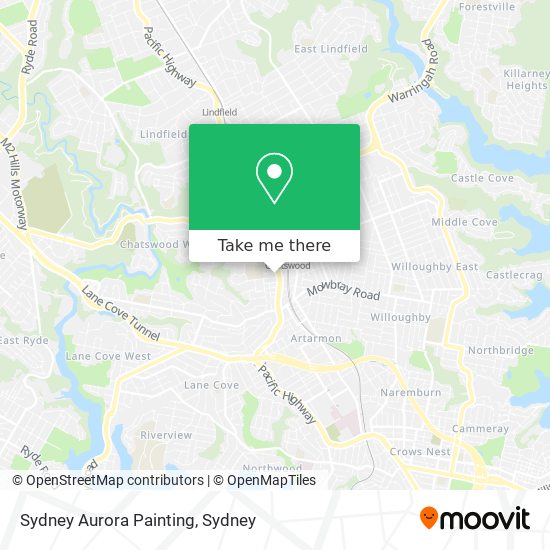 Sydney Aurora Painting map