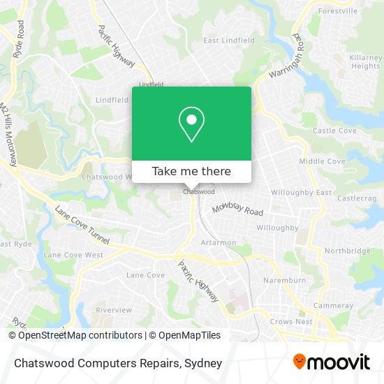 Chatswood Computers Repairs map