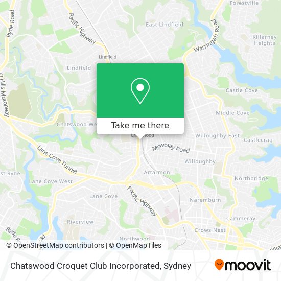 Chatswood Croquet Club Incorporated map