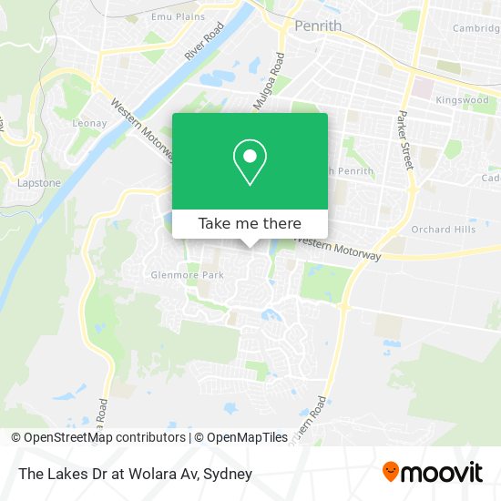 The Lakes Dr at Wolara Av map