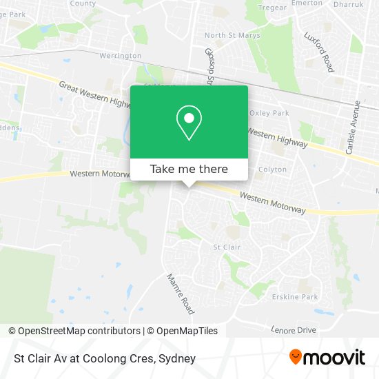 St Clair Av at Coolong Cres map
