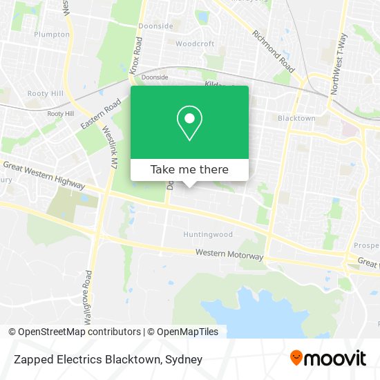 Mapa Zapped Electrics Blacktown