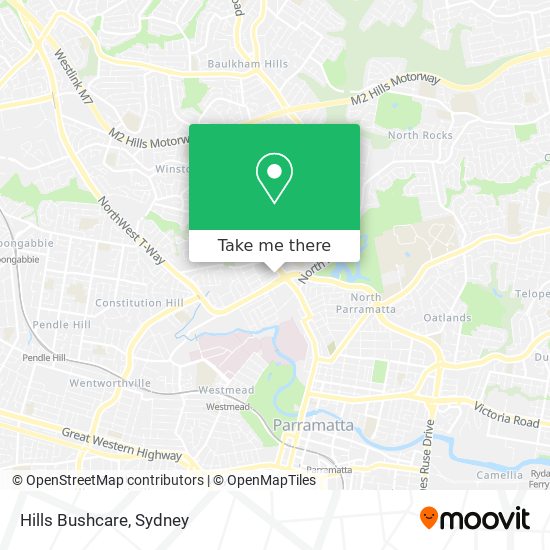 Hills Bushcare map