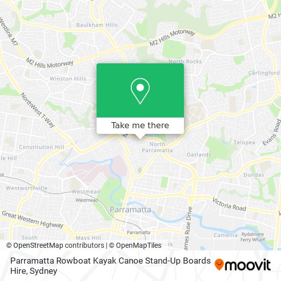 Parramatta Rowboat Kayak Canoe Stand-Up Boards Hire map