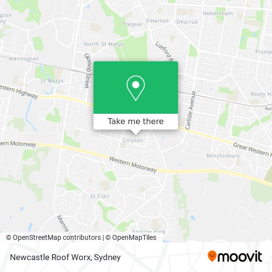 Mapa Newcastle Roof Worx