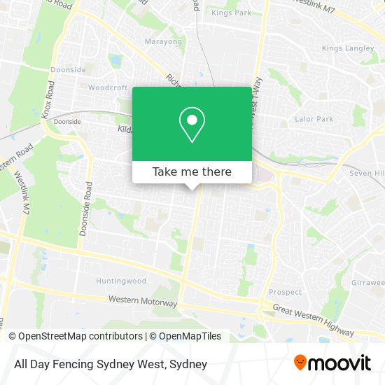 Mapa All Day Fencing Sydney West