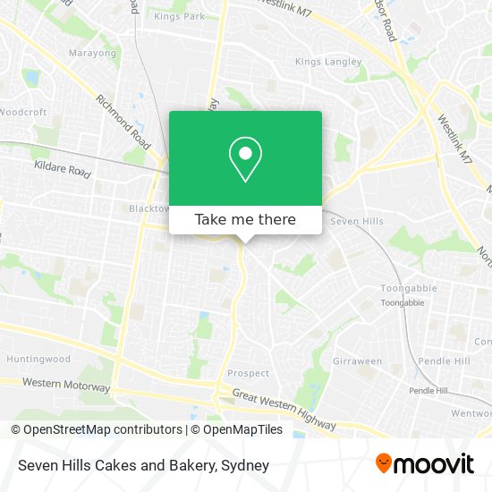 Seven Hills Cakes and Bakery map