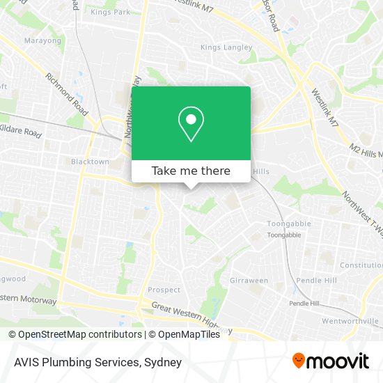 Mapa AVIS Plumbing Services