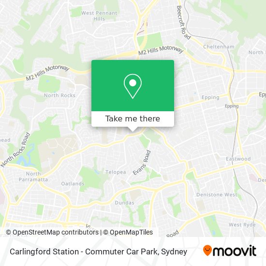 Carlingford Station - Commuter Car Park map