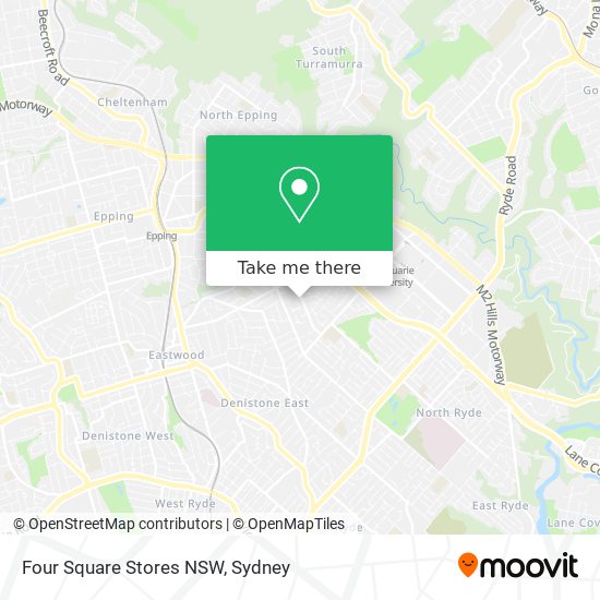 Mapa Four Square Stores NSW