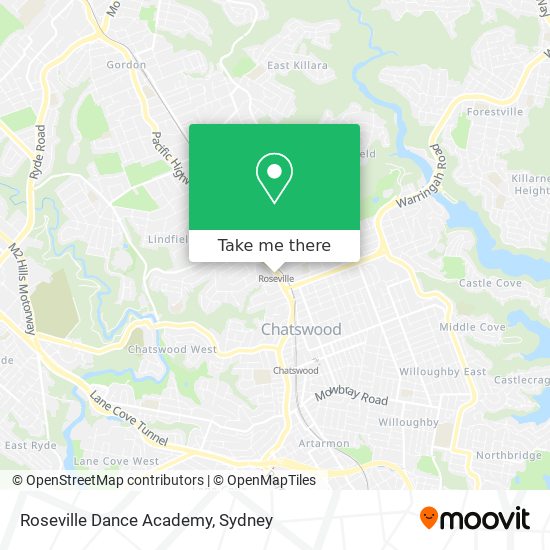 Mapa Roseville Dance Academy