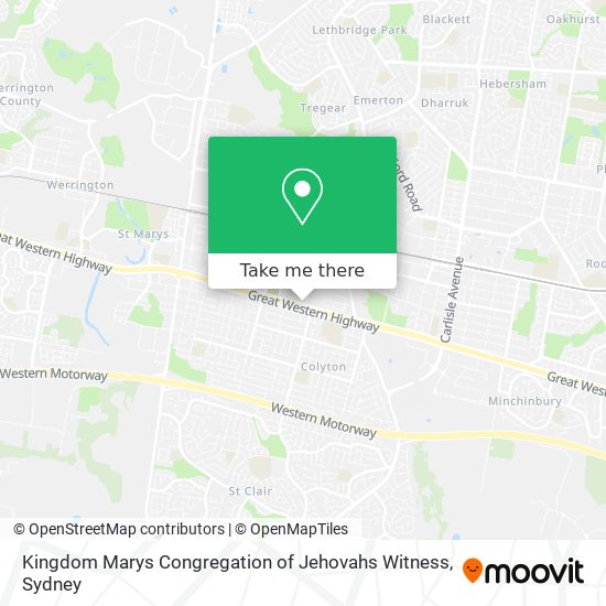 Kingdom Marys Congregation of Jehovahs Witness map