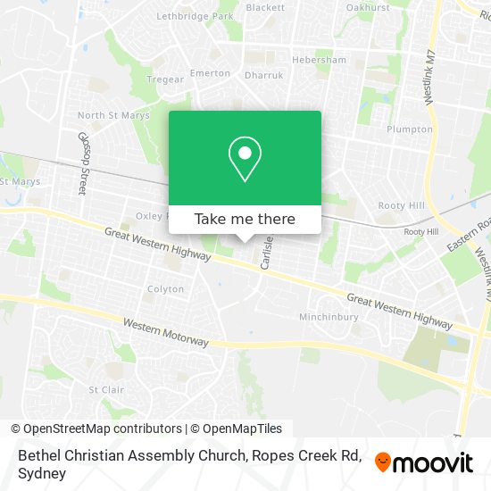 Mapa Bethel Christian Assembly Church, Ropes Creek Rd