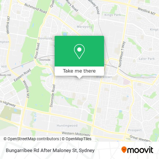 Bungarribee Rd After Maloney St map