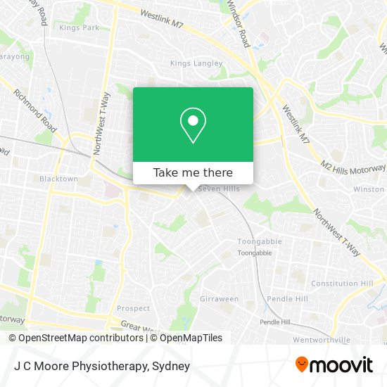 J C Moore Physiotherapy map