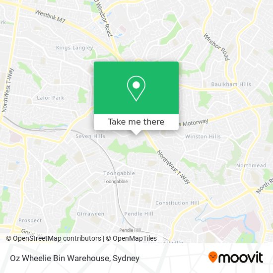 Oz Wheelie Bin Warehouse map
