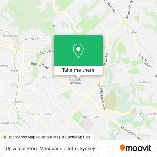 Universal Store Macquarie Centre map