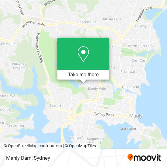 Manly Dam map