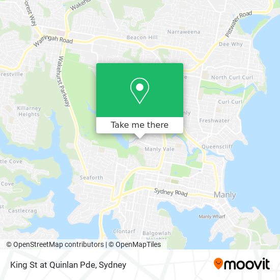 King St at Quinlan Pde map